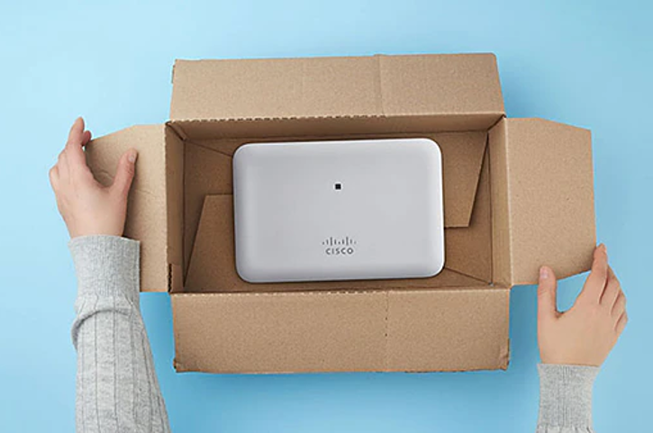 Cisco equipment in a box