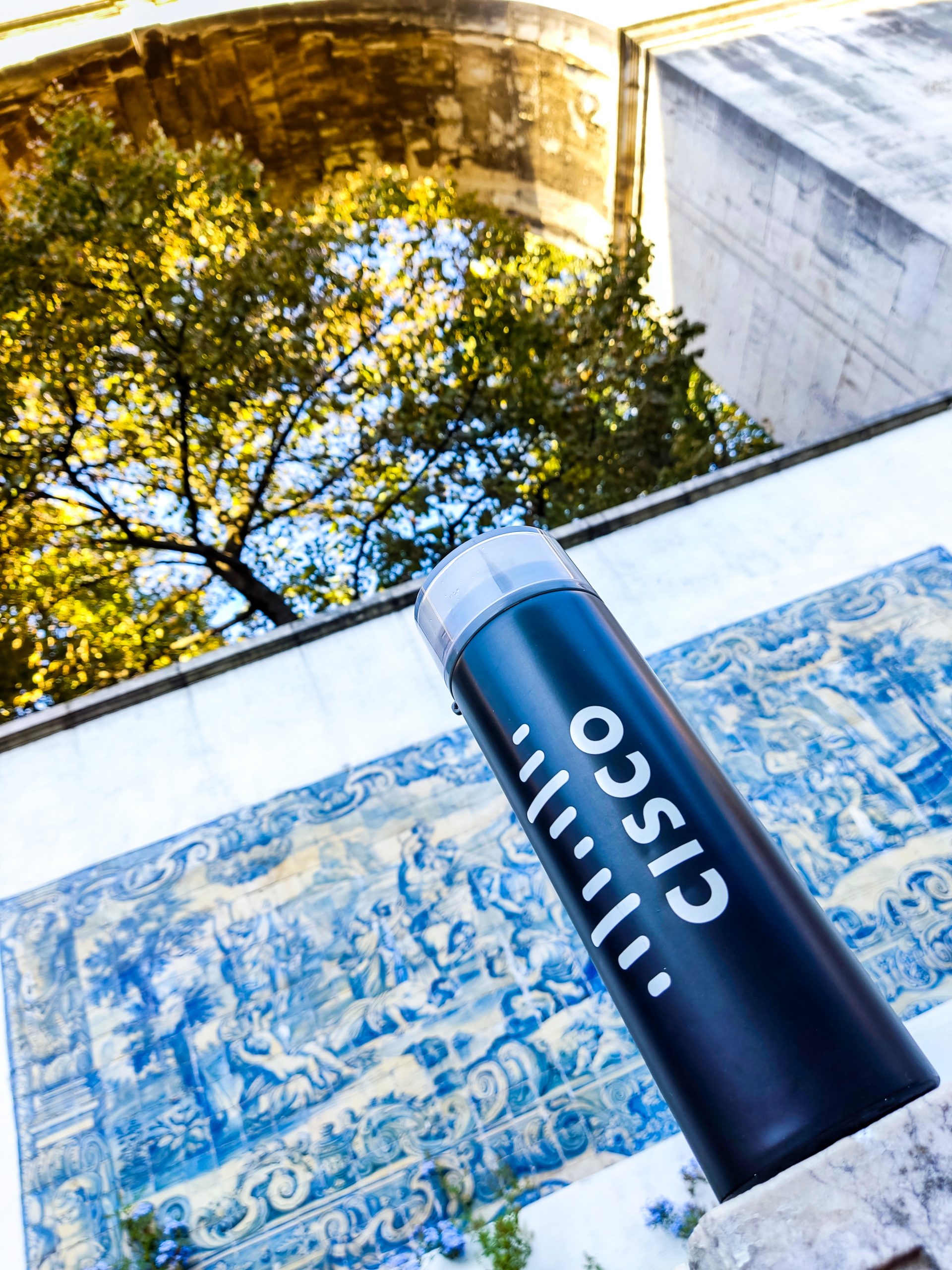 A Cisco water bottle in Mexico City