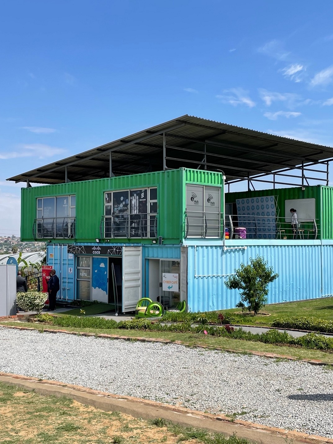 The E-Hub facilitates the local radio station, training centre and tech facilities.