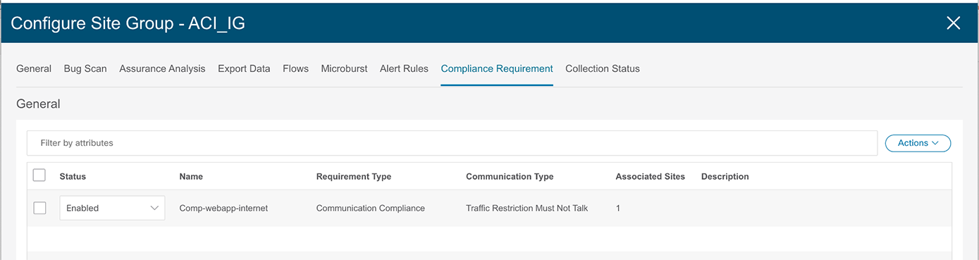 Nexus Dashboard Insights Compliance