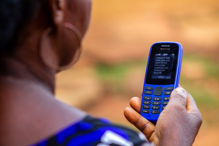 A woman using her mobile phone
