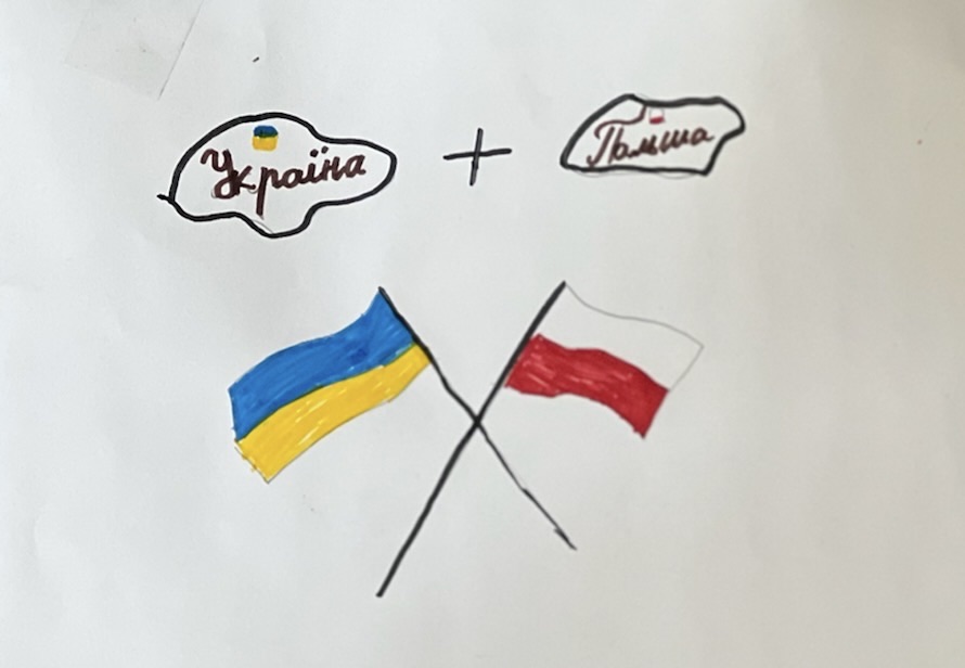 drawing - Poland and Ukraine flags