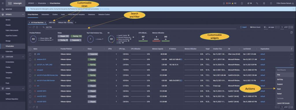 Cisco Intersight Virtualization Service Dashword