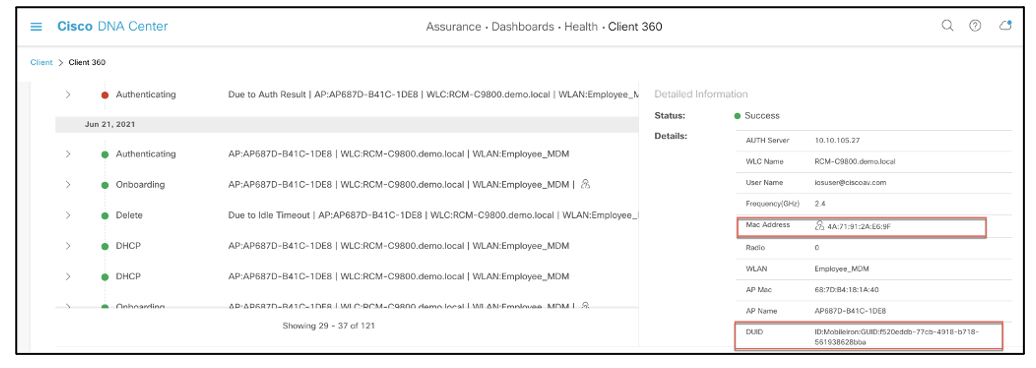 DNAC RCM Client 360 View