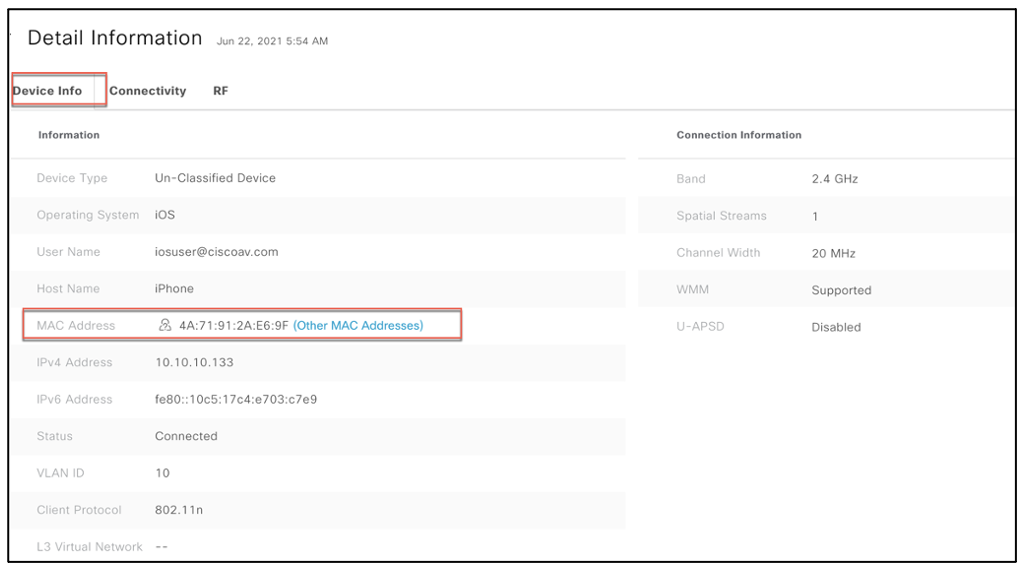 DNA Center RCM Client Details