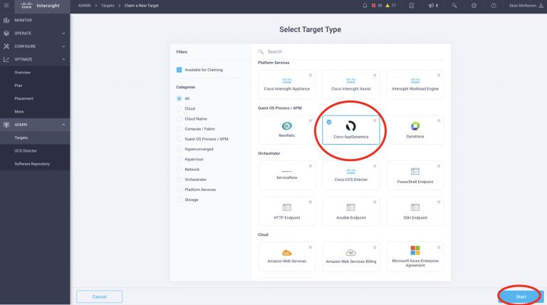  Figure 3: Claiming a new target wizard