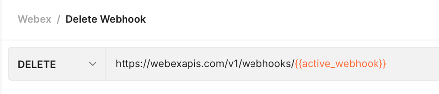 Postman creates Webhook ID to power DELETE call