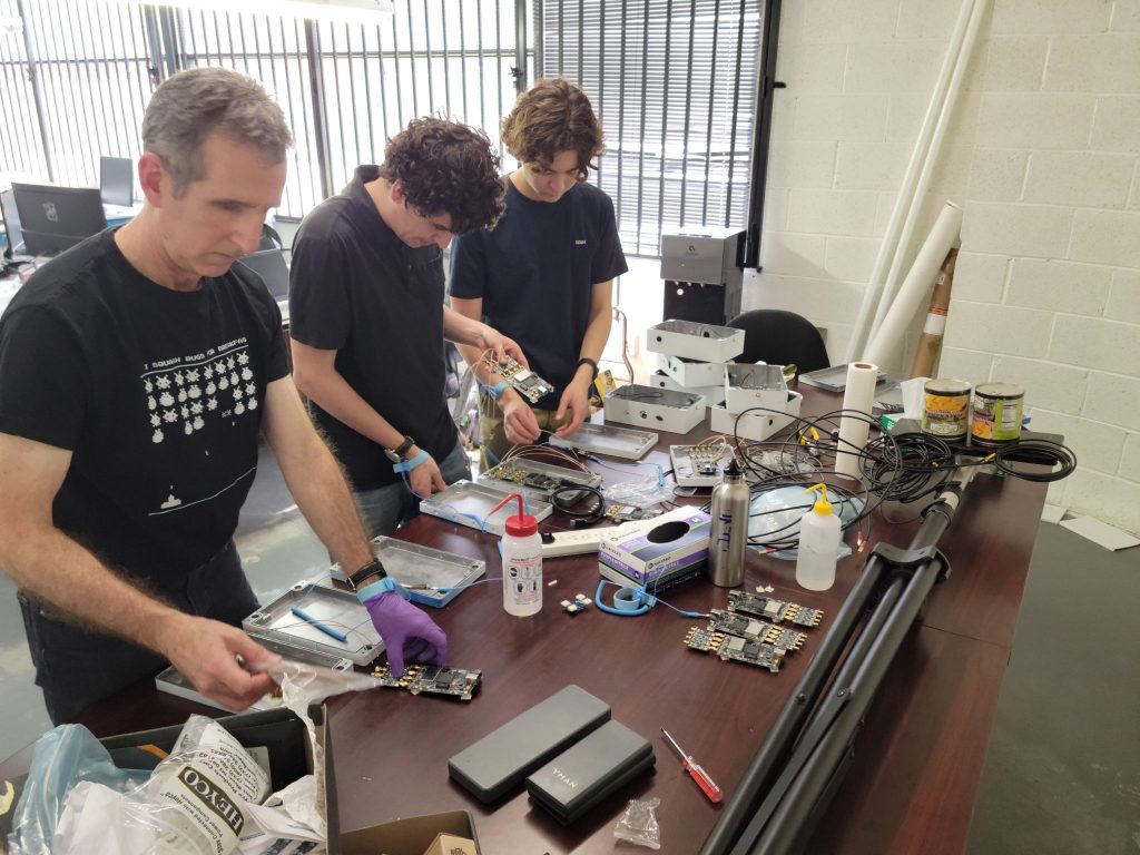 Beamlink team assembling prototypes.