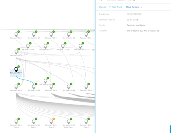 Topology view including legacy devices