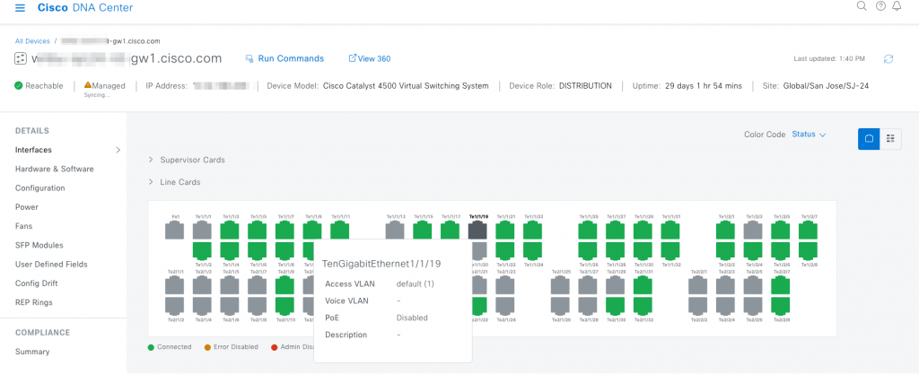 Legacy switch 360 view