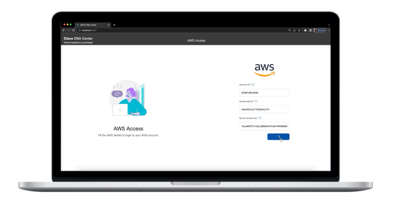 DNA Center install screen on AWS
