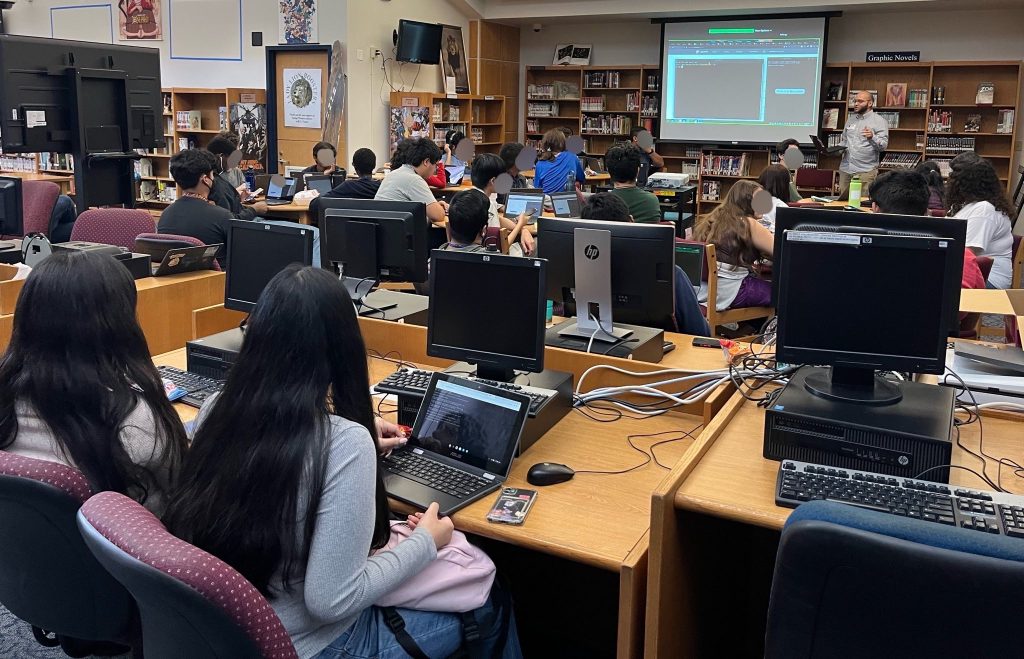 Students learning in a classroom