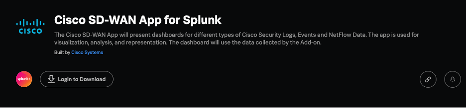Cisco SD-WAN App on Splunkbase