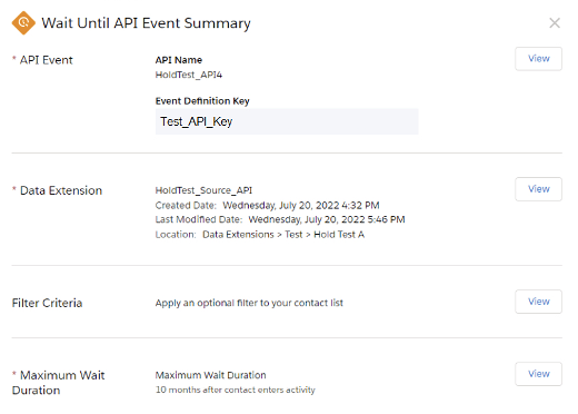 Wait Until API Configuration