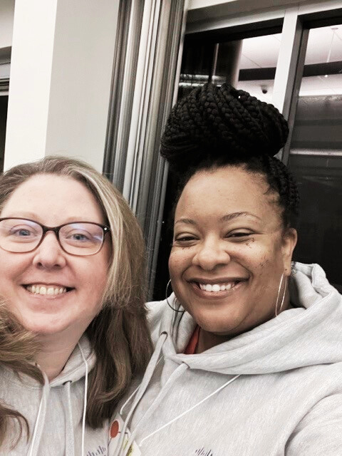 Jenn and April at the Sleep Out.