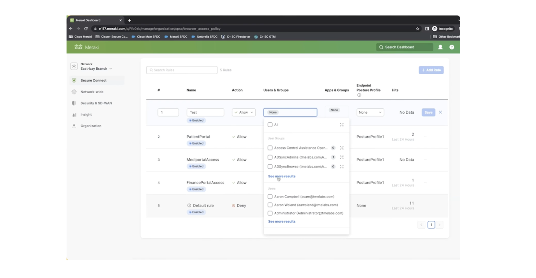 Cisco+ Secure Connect Dashboard