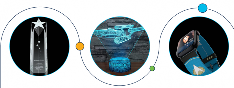 A graphic of different technology images in 3 different circles