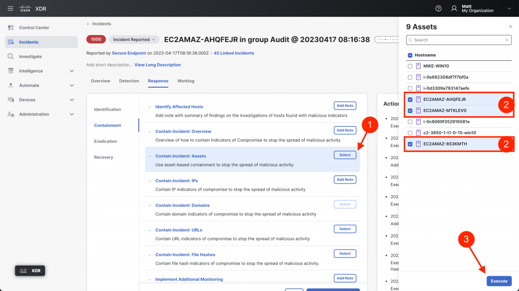 Response playbook feature in Cisco XDR