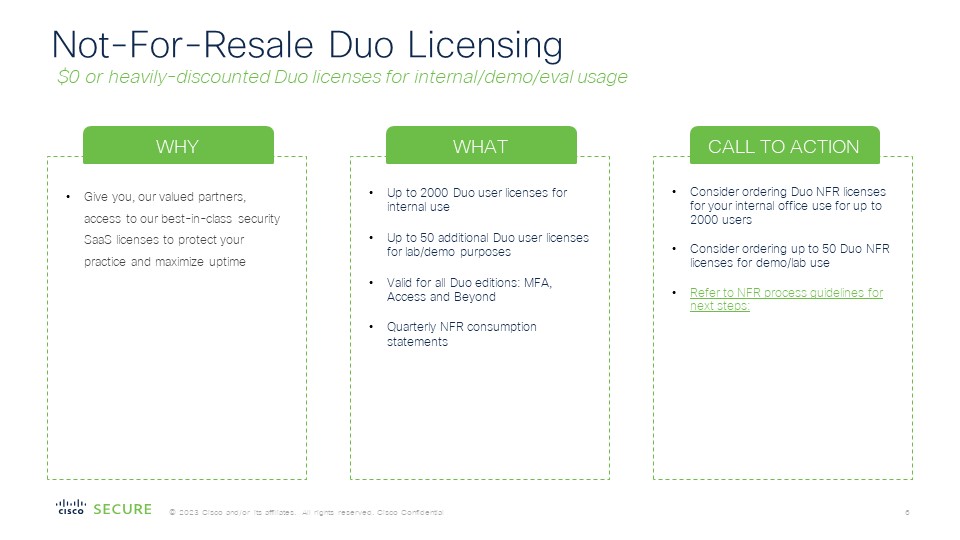 Not for Resale Duo Licensing