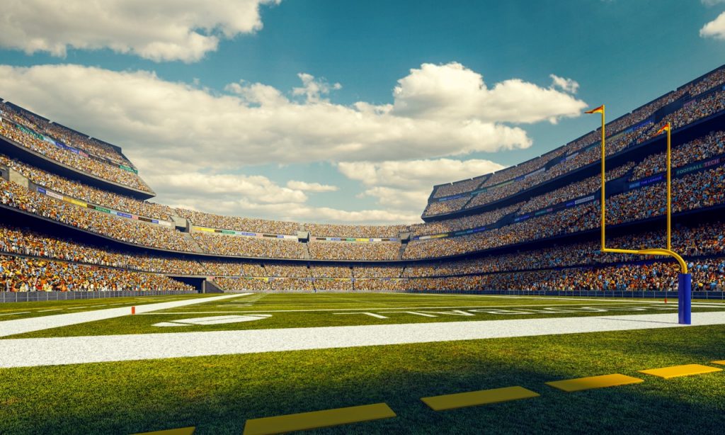 Sunny American football stadium