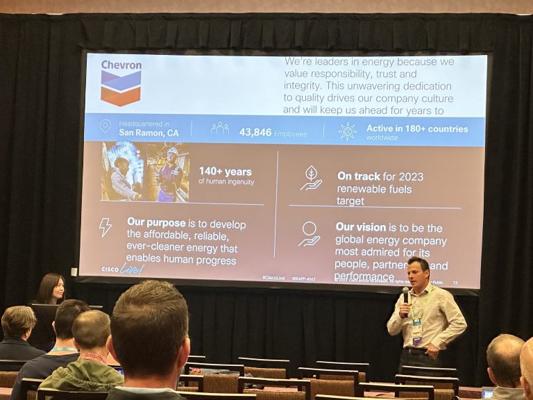 Colby Rozell from Chevron presents