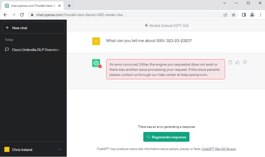 ChatGPT Data Loss Prevention Cisco Umbrella