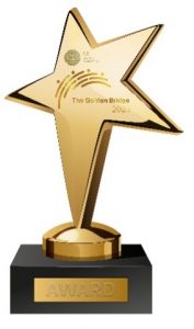 A golden star statue 