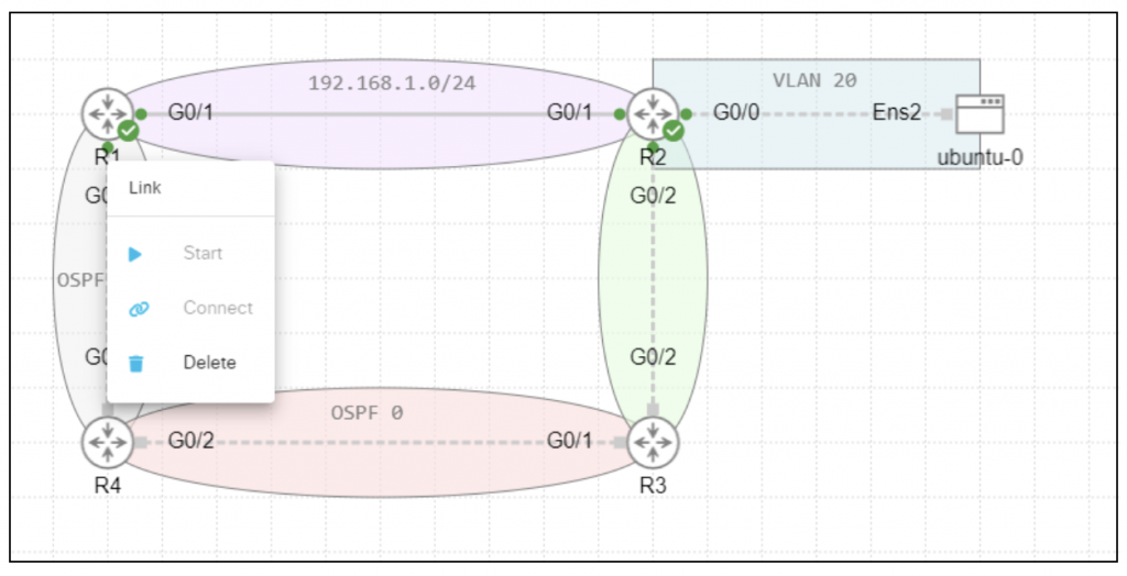An example of the Right-click Context menu for a link in CML 2.6 Workbench 