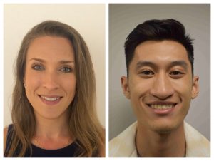 A woman and a man's photos, side by side