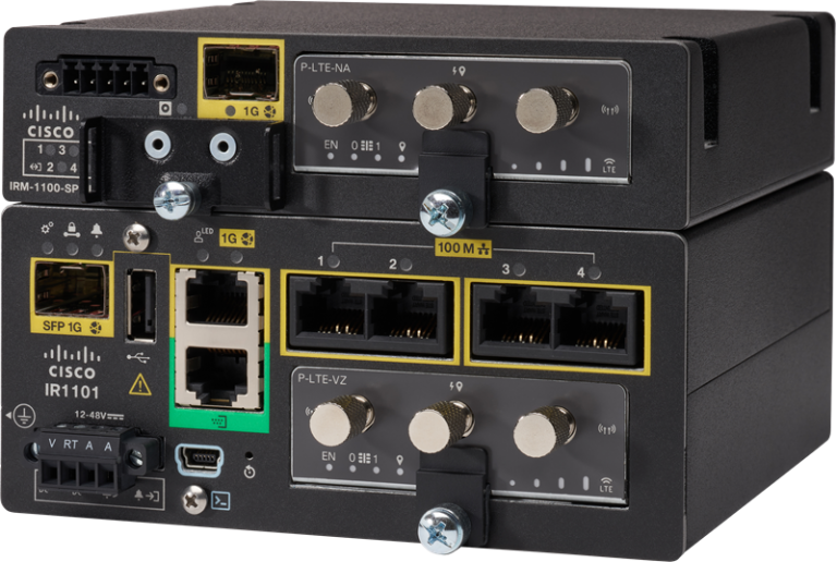 Cisco Catalyst IR1101 Rugged Router The Cisco Catalyst IR1101 Rugged Router is displayed.