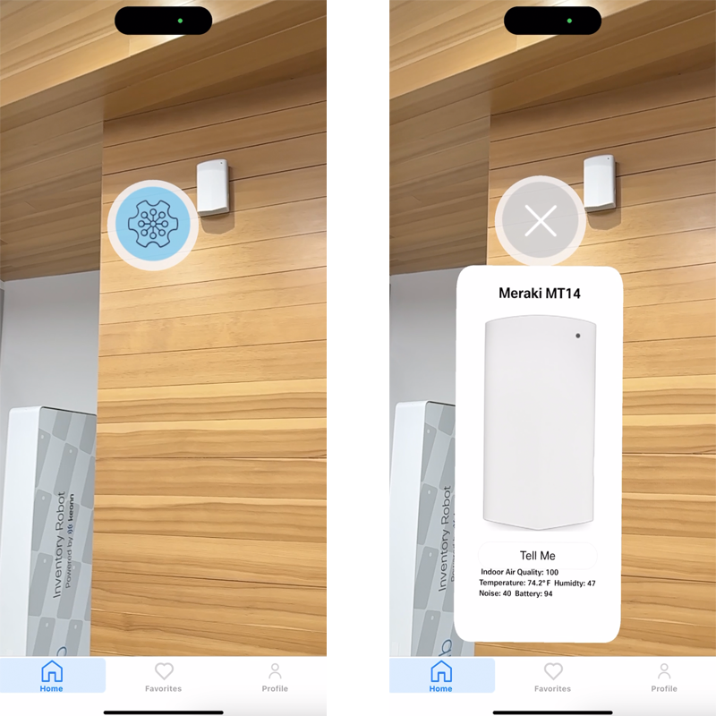 Scanning a hotspot through the app