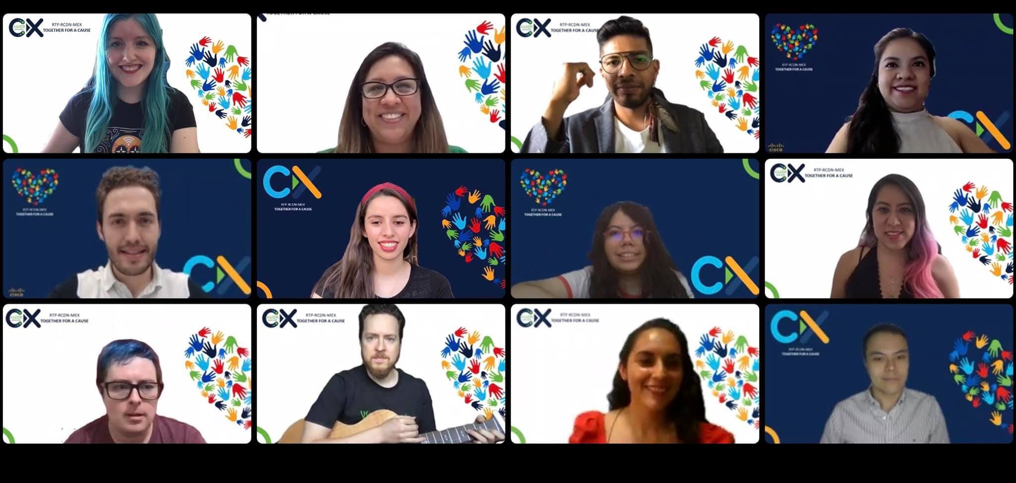 Screenshot of people on a Webex call.