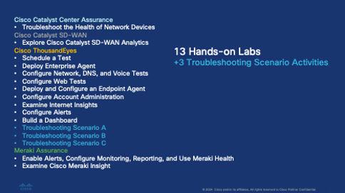 Hands-on labs and troubleshooting scenario activities in the ENNA training