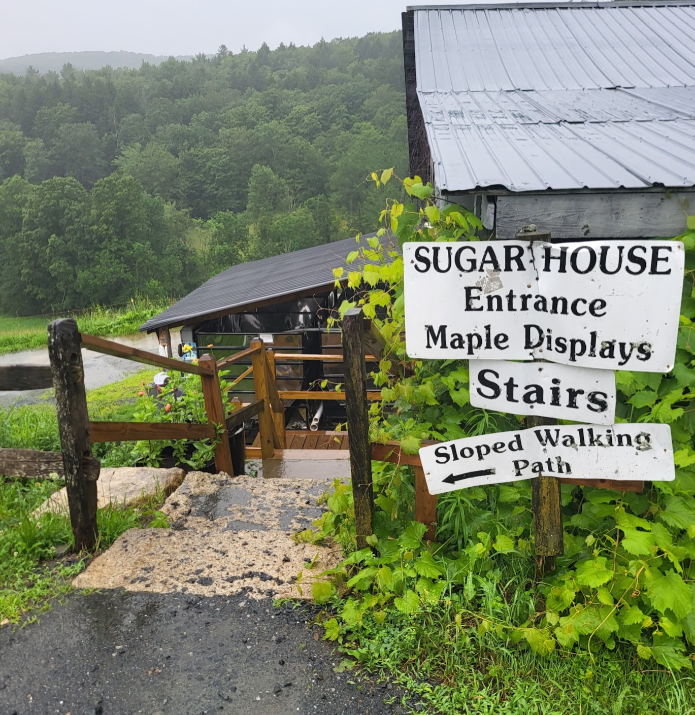 Sign that reads, " Sugar House Entrance Maple Displays."