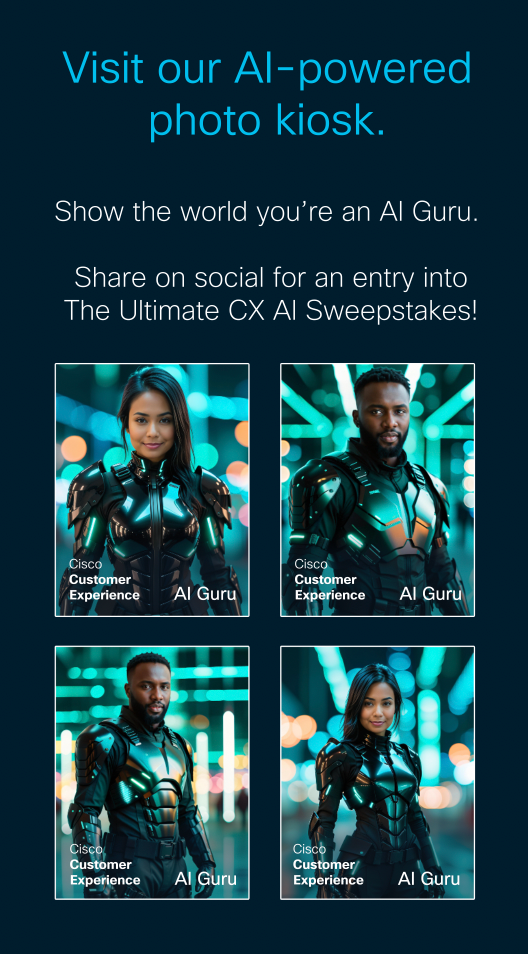 Visit our AI-powered photo Kiosk to show the world that you're and AI Guru