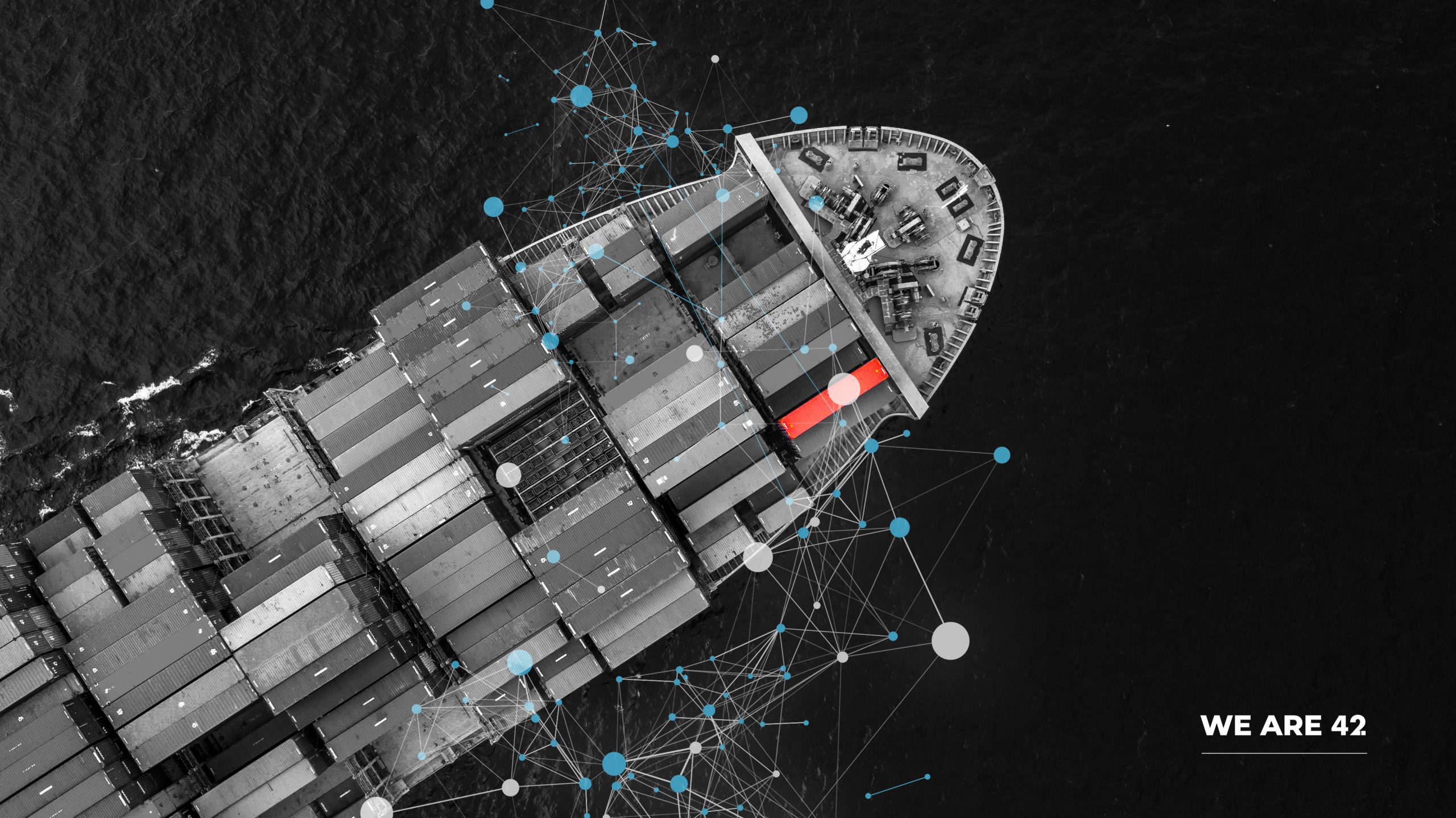 Shipping vessel with Container 42 in hull