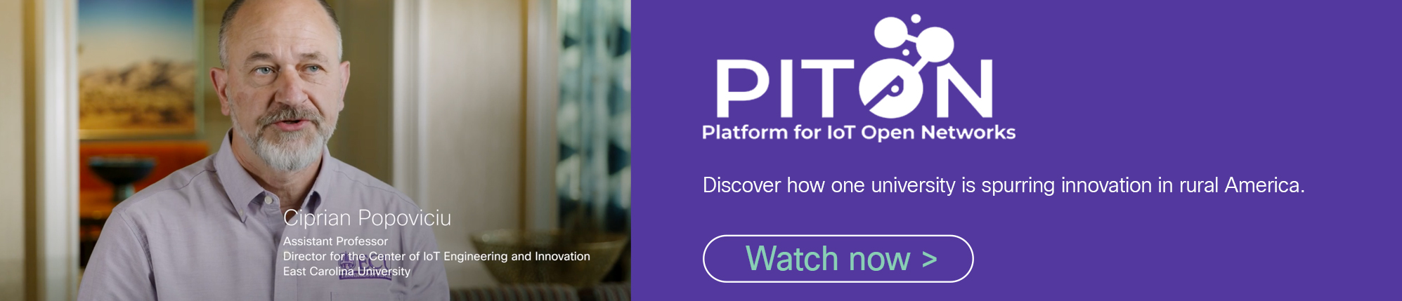 Platform for IoT Open Networks video - Eastern Carolina University Center of IoT Engineering and Innovation - LoRaWAN rural networks