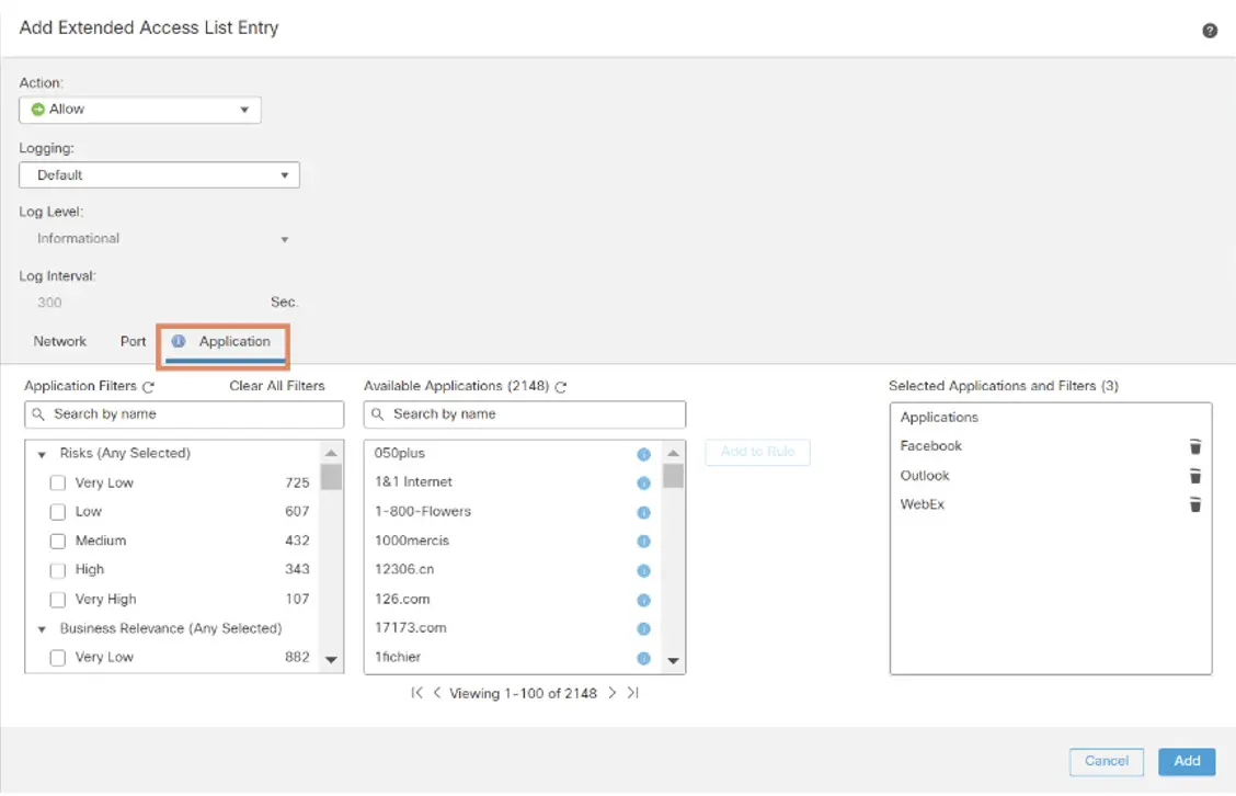 Add extended access list entry interface