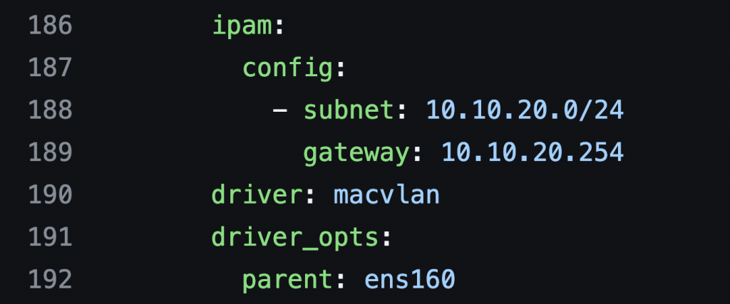 macvlan driver config