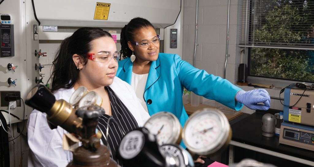 DSU students working in lab