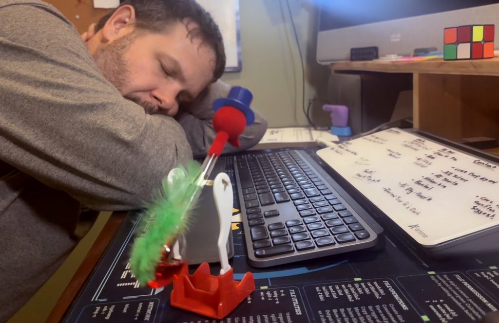 Hank catches some shut eye while birdie takes over