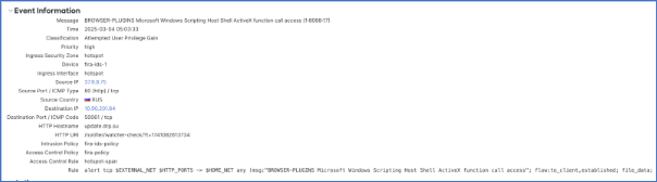 Firewall Management Center (FMC) Intrusion Event, event packet capture