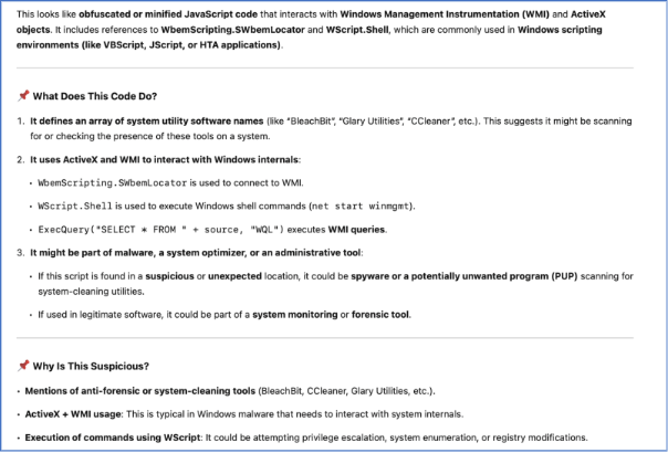 Example from Public Generative AI Application Prompt Response