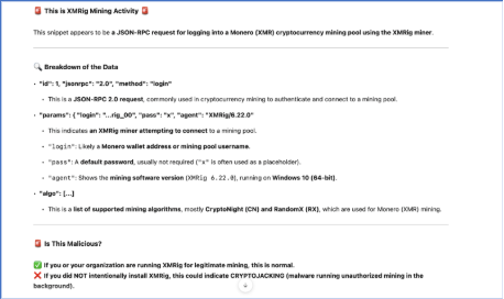 Example from Public Generative AI Application Prompt Response