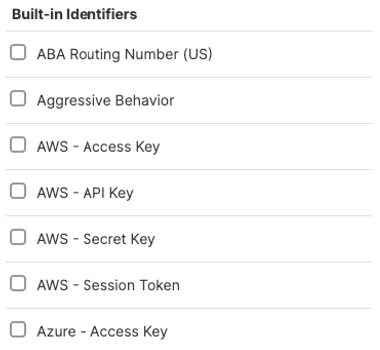 In-line web DLP identifiers