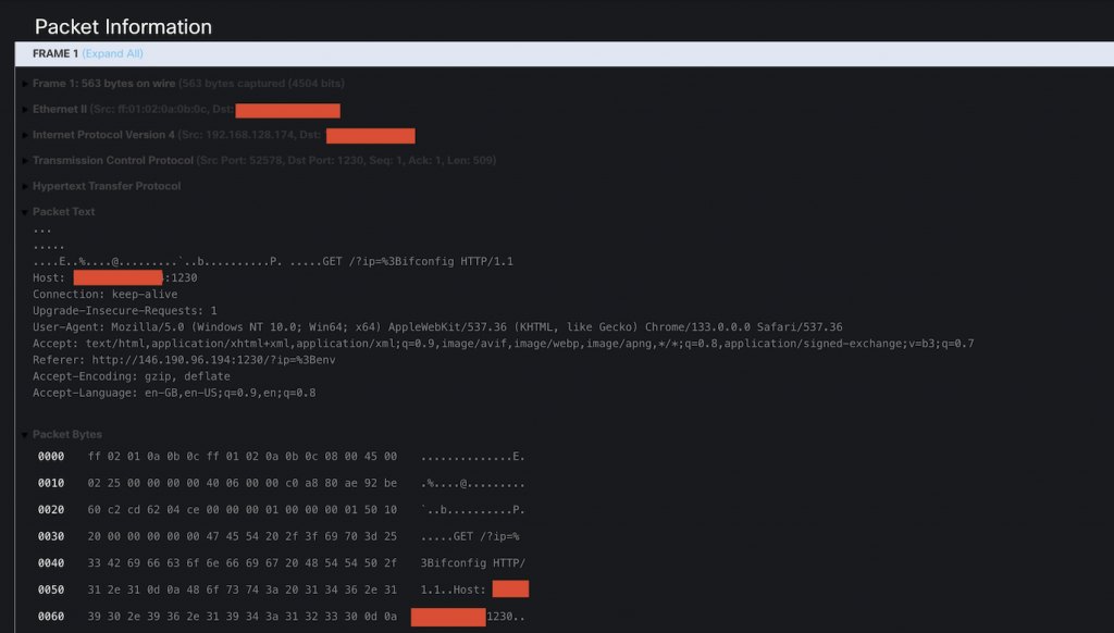 Example of Snort machine learning displayed in Firewall Management Center