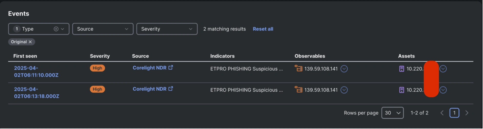 Corelight OpenNDR detections