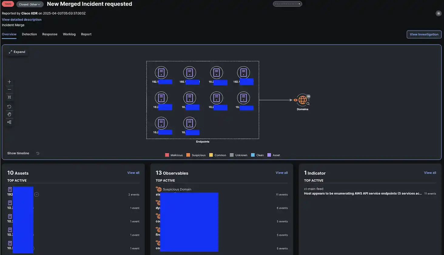 New Merged Incident requested