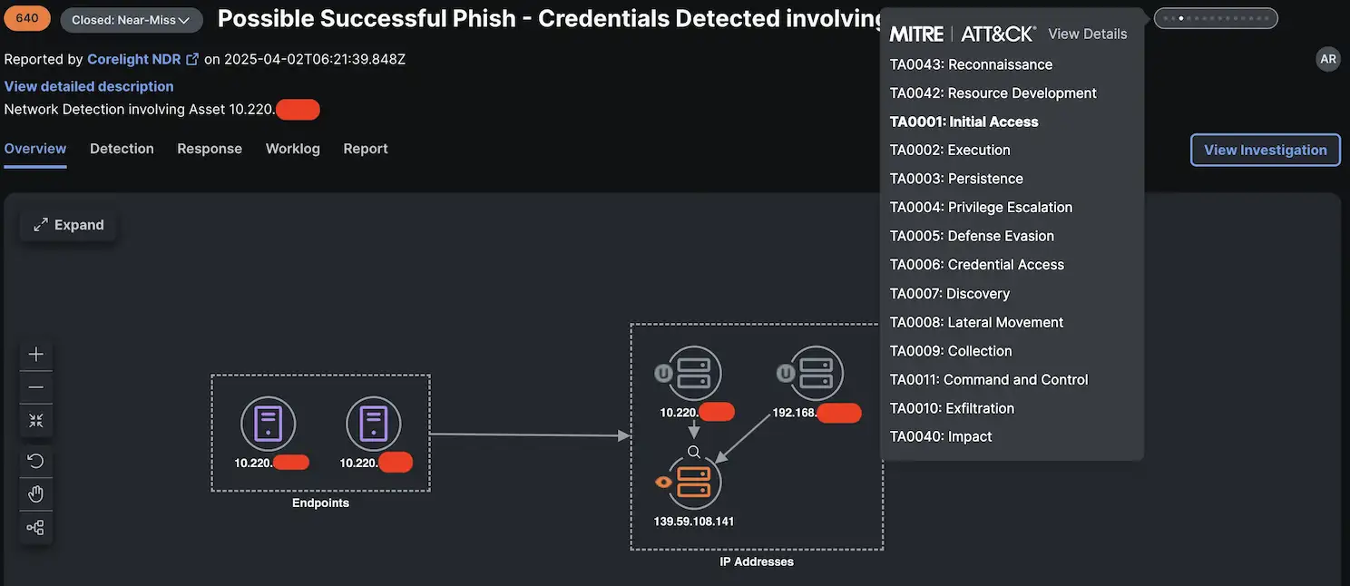 Possible successfu phish display