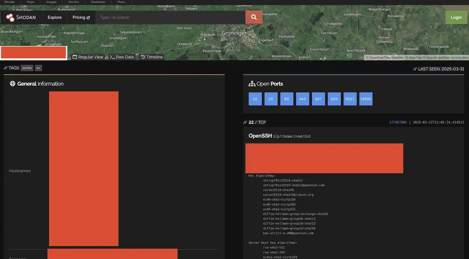 Shodan trufflehunter site investigation